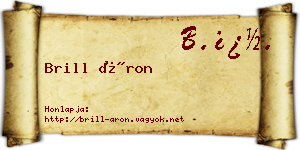 Brill Áron névjegykártya